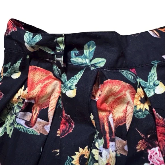 Hell Bunny Vixen Medium Hermeline Woodlands Skirt Fit Flare Animals Rockabilly - Picture 5 of 10